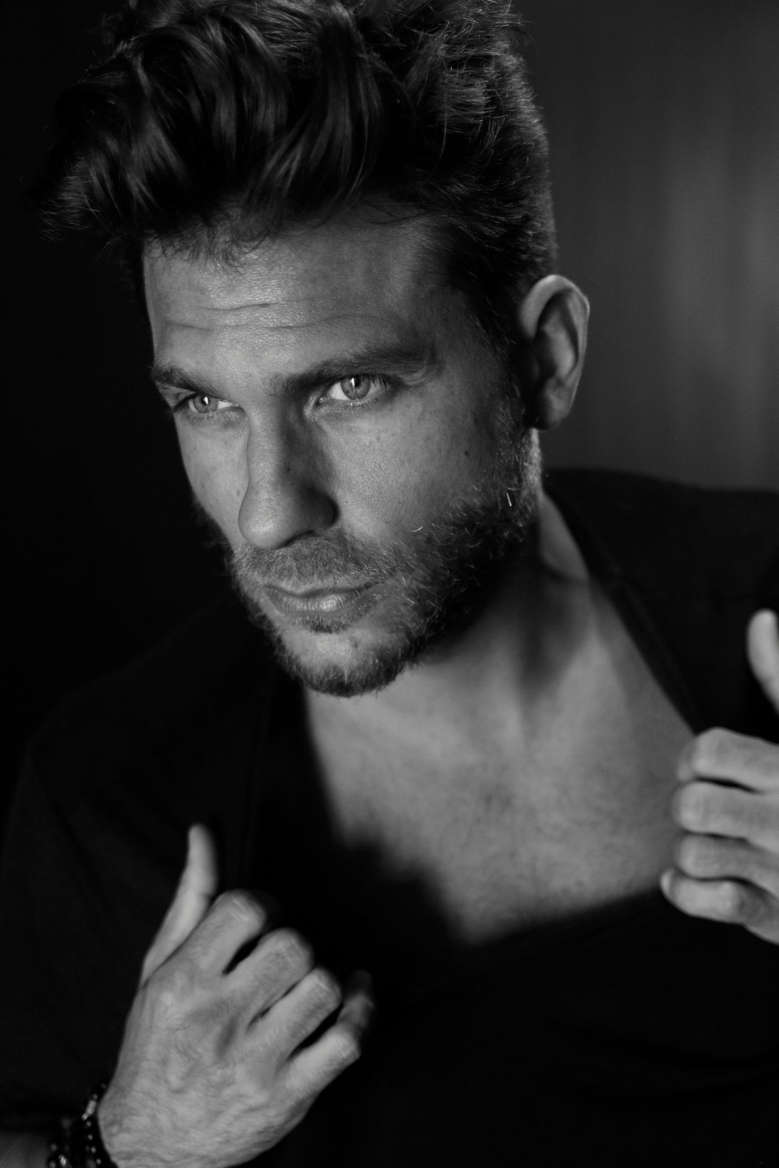 Grayscale Photo of Man